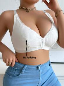 3入組大尺碼前開口休閒女士胸罩 - 彩色 - 查看 5