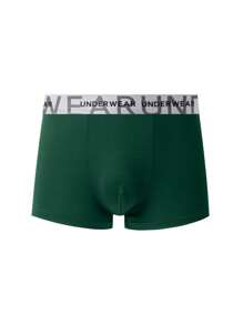 5pcs Plain Color Letter Elastic Waist Boxer Briefs For Men - Multicolor - View 7