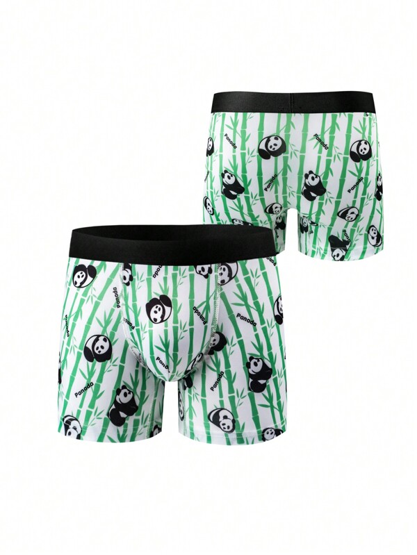 Tween Jungen Panda Digital Muster Lässig Boxershorts