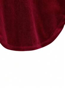 SHEIN 2 件套女宝宝毛绒户外时尚连帽套装 - 酒紅色 - 查看 9