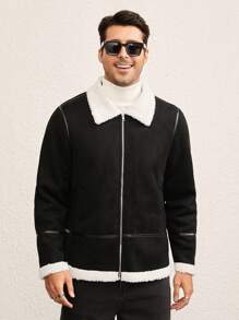 Manfinity VCAY Chaqueta informal de corte slim con cuello vuelto, de manga larga y apertura delantera, tejida, ligera, adecuada para otoño/invierno, para salidas, regalos para amigos, esposo, novio