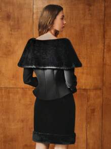 MOTF PREMIUM DETACHABLE FUZZY COLLAR BUTTON UP STRUCTURED BLAZER - Black - View 6