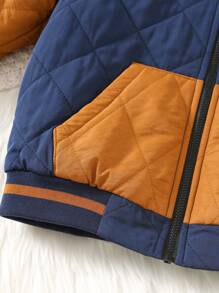 SHEIN Young Boys Casual Thermal Lined Thick Warm Stand Collar Padded Coat