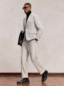 AKNOTIC Formal Set di cardigan oversize a maglia con spalle lasciate cadere, adatto per autunno/inverno, per uomo