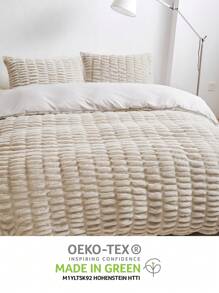 2/3 件套豪华仿毛皮被套套装 - 柔软蓬松的仿毛皮被套，温暖舒适的毛绒寝具套装，奢华保暖冬季寝具套装，包含 1 个被套和 1/2 个枕套。适合家庭和宿舍使用。 - 彩色 - 查看 8