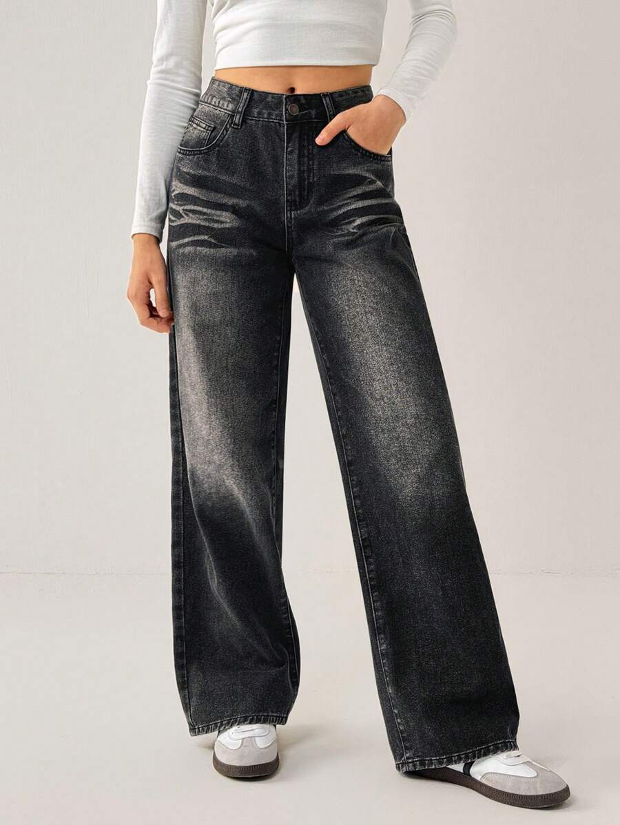 Forever 21 女士休闲牛仔裤 - 黑色 - 查看 1