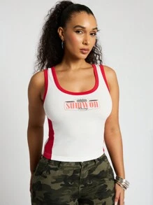 SUMWON WOMEN Street Graphic Contrast Tank Top