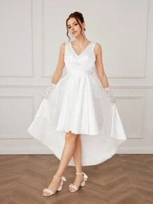 CUCCOO HITCHD Thời trang nữ ngọc trai giả thanh lịch cưới màu trắng giày sandal nơ năm mới ngày lễ tình nhân - trắng - Xem 9