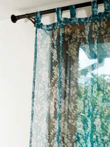 1 件花卉印花田园风格装饰艺术薄纱窗帘 - 彩色 - 查看 4