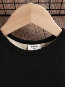 SHEIN 2 peças/conjunto de pijama térmico para meninos, ajuste confortável, casual, manga comprida, camiseta e calças, outono/inverno