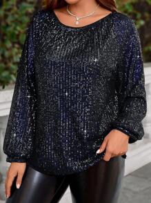 EMERY ROSE 大码女式圣诞串珠刺绣衬衫