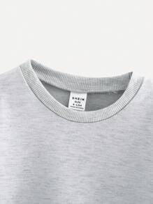 SHEIN Bộ 3 áo nỉ cổ tròn tay dài màu trơn phù hợp cho trẻ sơ sinh/trẻ mới biết đi, thích hợp cho hoạt động ngoài trời, nhà trẻ, thể thao, phù hợp cho mùa thu/đông - Nhiều màu - Xem 8