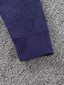 Tween Boy 休闲运动高领长袖针织毛衣，冬季保暖厚套头衫，宝蓝色