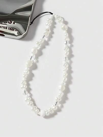 Kawaii 1 pezzo Braccialetto alla moda con ciondolo a forma di stella bianca per telefono