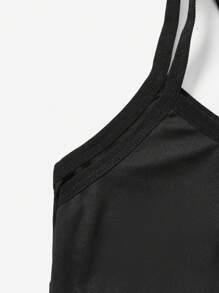 SHEIN Bộ 2 chiếc áo ngực thể thao dệt kim thoáng khí tối giản dành cho bé gái tuổi teen - màu đen - Xem 4