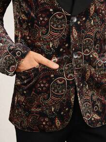 Manfinity VCAY Men's Woven Turndown Collar Long Sleeve Casual Blazer Jacket, Suitable For Autumn/Winter