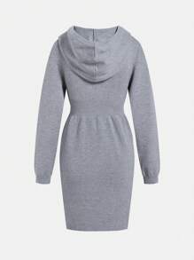 Robe pull à capuche avec taille resserrée et motif pentagramme, manches longues, convient pour l'école, les sorties décontractées et les fêtes, automne/hiver
