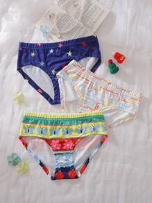 3pcs Pack Tween Girls & Tween Girl Comfortable Milk Silk Breathable Triangle Panties, Underwear