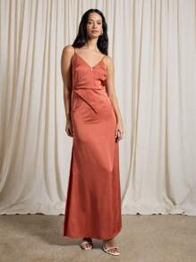 AiiRZ Cami Maxi Dress With Charm Branding - Orange - View 1