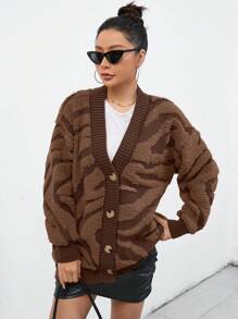 Aveloria Affinna 女士长袖前扣简约上衣，休闲日常穿着，随机颜色超大毛衣