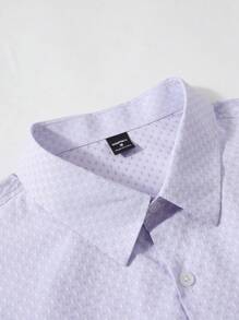 Manfinity Mode Camisa casual de manga larga con botones al frente y cuello para hombre, diseño sencillo para uso diario