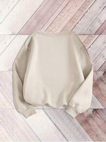 SHEIN EZwear 最好的礼物：运动衫、基督教圆领毛衣、宗教毛衣、圣经诗句衬衫、耶稣连帽衫 - 米色 - 查看 2