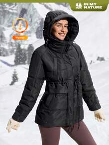 In My Nature 2024秋冬新款羽绒棉衣女情侣学生冬季加厚棉袄宽松 - 黑色 - 查看 1