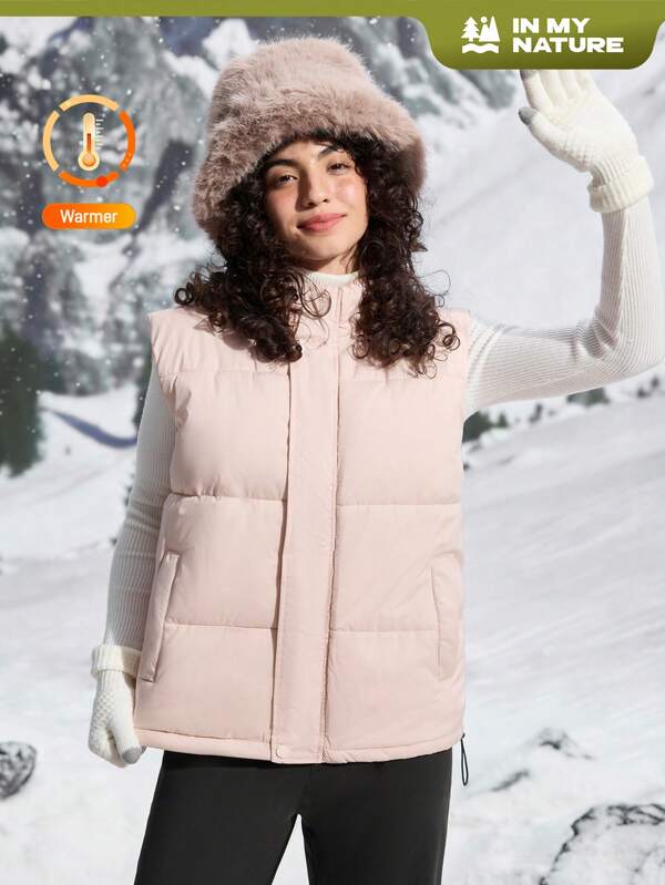 In My Nature In My Nature Winter Camping Hiking City Commute Warm Solid Color Outdoor Vest Jacket For Women
