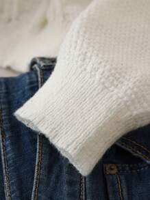 SHEIN Frenchy Plus Size Crew Neck Floral Embroidery Simple Casual Pullover Sweater - Multicolor - View 3