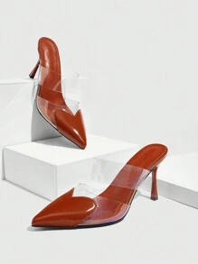CUCCOO SZL Women Pointed-Toe Simple High Heel Pumps, Casual Daily Wear - Brown - View 2