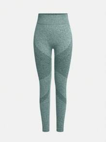 SHEIN Conjunto de ropa deportiva para niñas preadolescentes, blusa de manga larga negra y pantalones largos, traje deportivo elástico de yoga cómodo y transpirable, diseño minimalista y de moda