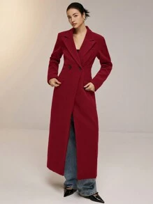 Poéselle Women's Solid Color Front Button Up Lapel Collar Pocket Long Sleeve Casual Jacket