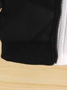 Bộ đồ thường ngày 2 món áo hoodie có khóa kéo nhiều màu cho bé trai - Đen và trắng - Xem 3