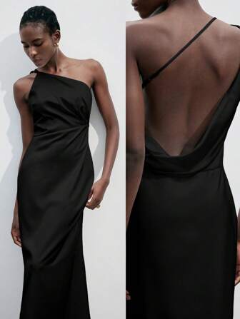 Maija 都市时尚优雅无袖露背长裙，适合休闲、派对、度假、复古风格、秋冬季