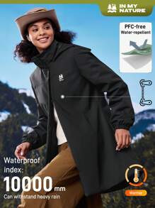 In My Nature Women's Hooded Water-Resistant Padded Coat With Cinched Waistwinter Women Tops - Black - View 1