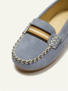 Cozy Pixies All-Season Classic Retro Soft Comfortable Handmade Loafer Shoes, Infant/Toddler Flat Shoes - Blue - View 10