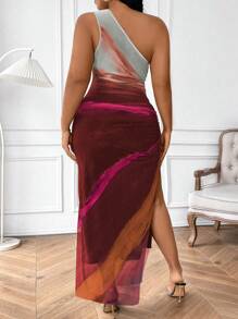 Celure Đầm Maxi Không Tay In Họa Tiết Tie Dye Sang Trọng Cỡ Lớn Cho Nữ - Nhiều màu - Xem 2