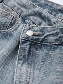 Livesso 女式低腰时尚腰带直筒牛仔裤