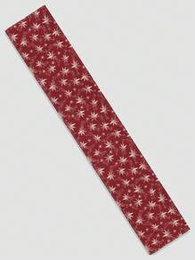 闪闪发光的流星印花亚麻圣诞桌旗，适用于日常厨房、餐厅、桌面装饰、鞋柜、储物柜盖 - 彩色 - 查看 3