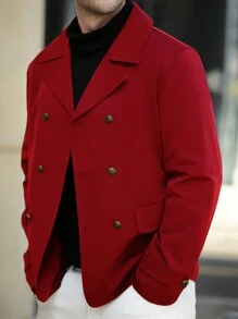 Manfinity Homme Men's Fashionable Casual Jacket - Red - View 7