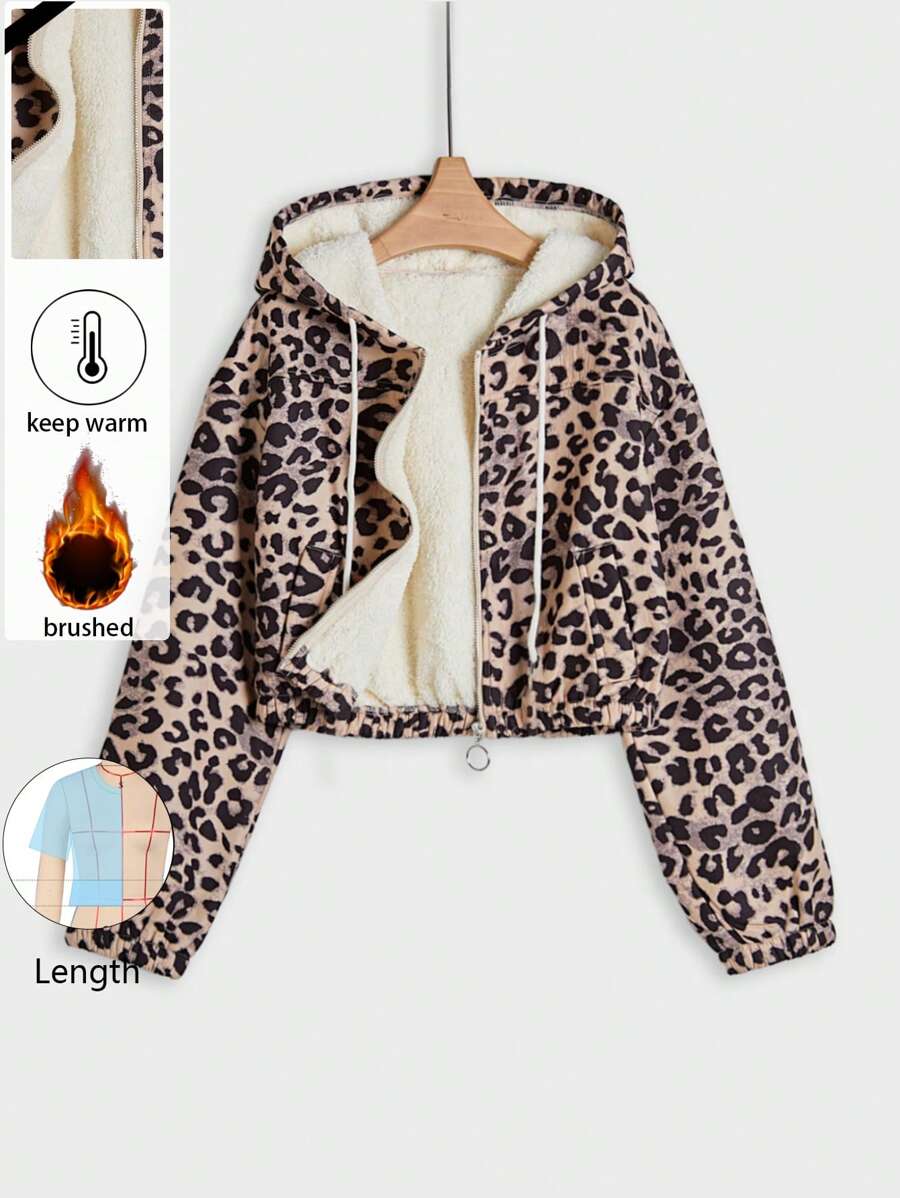 GlowEve Women Leopard Print Zip-Up Jacket Fall Winter Cloth For Women - Multicolor - View 1