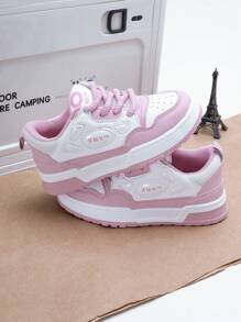 Kids Low Top Casual Canvas Sneakers Lace-Up Flat Shoes For Girls