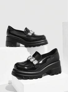 CUCCOO GRLICON Women's Platform & Chunky Heel Loafers, Y2K, Punk, Biker, Cool Girl Style, Suitable For Halloween, Christmas, Party Occasions