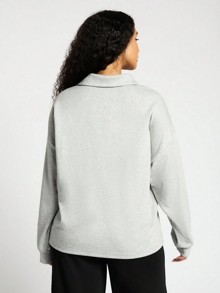 SUMWON WOMEN Sweat-shirt à col style rugby surdimensionné