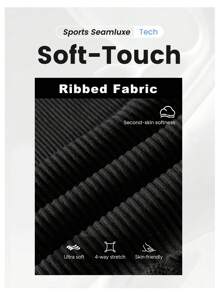 Easithlete Seamless High Stretch Rib Knit Sports Jumpsuit With Thumb Holes