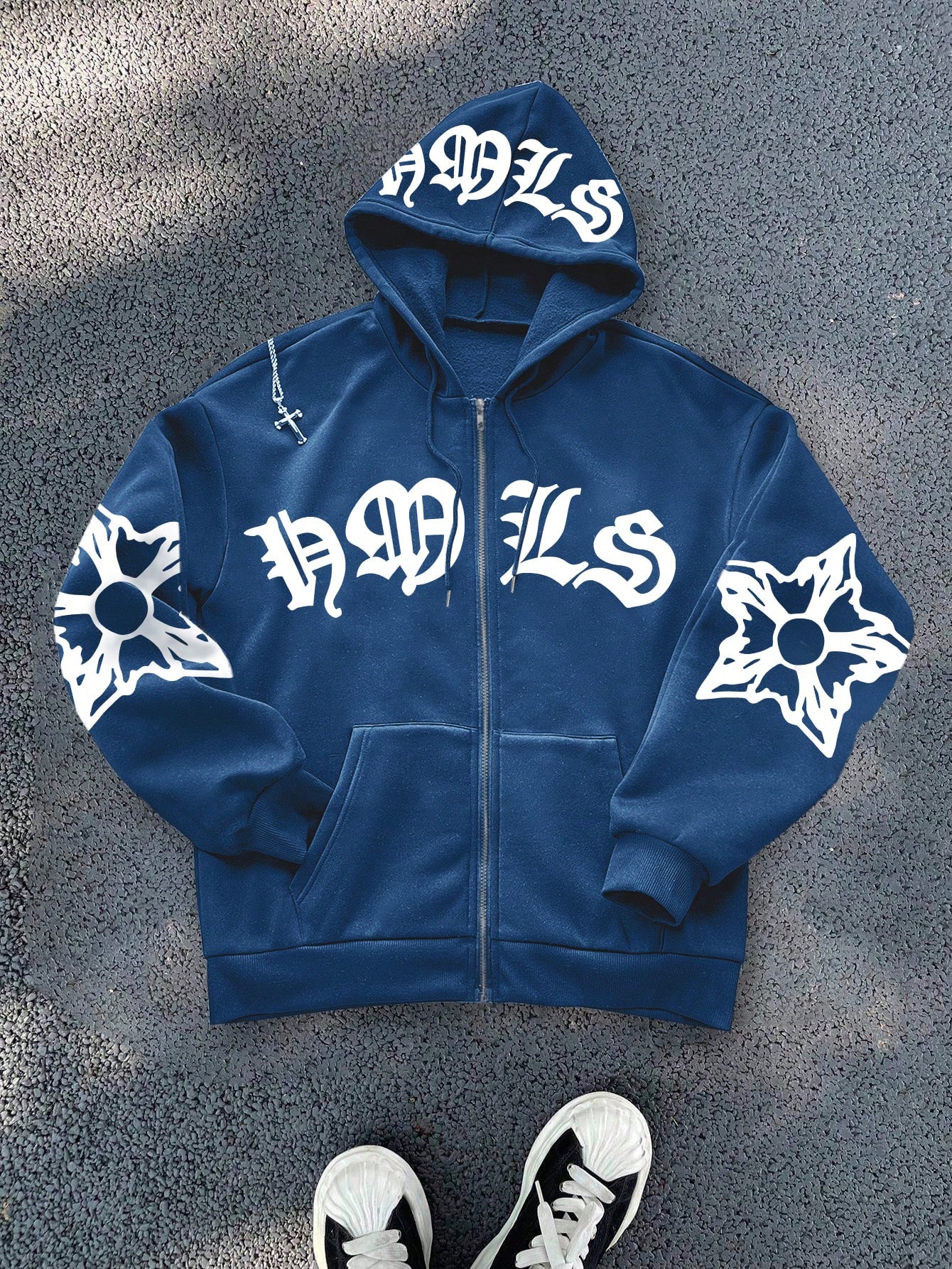 Manfinity Dauomo Men's Casual Letter Print Drawstring Hoodie Sweatshirt, Autumn/Winter