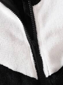 女孩刺绣熊毛绒长袖连体裤休闲家居服