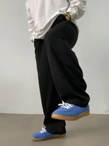 DAZY Men's Solid Color Pocket Straight Loose Casual Pants, Versatile Men Joggers - Black - View 3