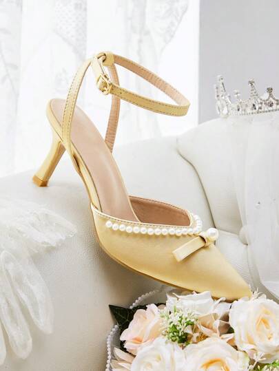 CUCCOO HITCHD Bailarinas con decoración de perlas falsas de punta afilada para mujer, de uso casual diario con estilo navideño y de Año Nuevo, perfectas para otoño e invierno y el Día de San Valentín