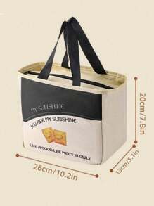 1 件便携式保温午餐袋，可爱卡通印花防水可重复使用午餐盒，防漏加厚保温手提袋，适用于旅行野餐户外学校工作露营办公室，适合女性男性学生旅行必需品学校用品大学必需品午餐盒袋，适合假期 - 黑色 - 查看 4